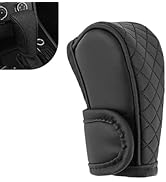 MOXRUQ Leather Car Gear Shift Knob Cover, Anti-Slip Breathable Shifter Stick Protector, Universal...