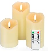Warmhere Flickering Flameless Candles, Realistic LED Candles Battery Operated with Remote and Tim...