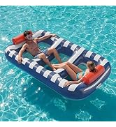 Funscape Large Inflatable Pool Floats, 87" x 53" Water Floating Hammock Tanning Pool Louger Adult...