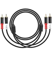 JSADZKJ RCA Audio Stereo Subwoofer Cable.2 RCA Male to 2 RCA Male Audio Cable,Gold-Plated 2RCA to...