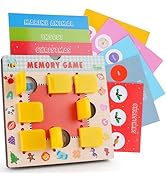TINYLENS Memory Matching Game, Kids Travel Toy with 10 Double-Sided Cards, Flip Board for Ages 3-...