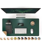 RENMTURE Dual-Sided Desk Pad, Natural Cork &amp; PU Leather Large Mouse mats for Office and Home Work...