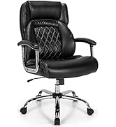 Giantex 500LBS Big and Tall Office Chair, Wide Seat Large Leather Executive Chair w/Heavy Duty Me...