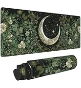 Moon Mouse Pad 31.5 X 11.8 Inch Big Desk Rubber Base Stitched Edges Keyboard Pad XXL Mouse Mat fo...