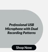 Cyber Acoustics Professional USB Microphone with Dual Recording Patterns - 24-bit Recording with ...