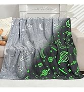 Inhand Glow in the Dark Stars Blanket for Girls Boys Cute Kids Throw Blanket Funny Space Blanket ...