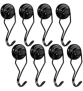 E BAVITE Swivel Swing Black Magnetic Hooks, 60lbs Heavy Duty Neodymium Magnetic Hooks with Black ...