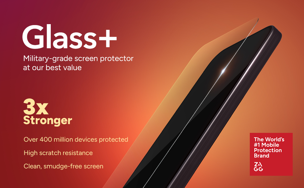 Glass Plus Screen Protector | iPhone, Samsung | ZAGG