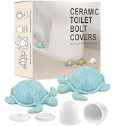 boeemi Toilet Bolt Covers Decorative- 2PCs Blue Sea Turtle Toilet Screw Caps Ceramic Bathroom Dec...