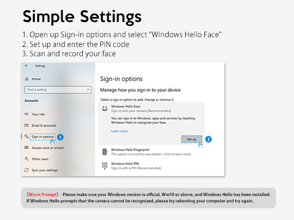 windows hello setting