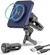for MagSafe Car Mount Charger, 15W Wireless Magnetic Car Charger for iPhone 15/14/13/12 Series, A...