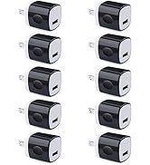 Wall Adapter 10 Pack,UorMe 1A 5V Single Port Charger Power USB Plug Charging Cube Block Box Compa...