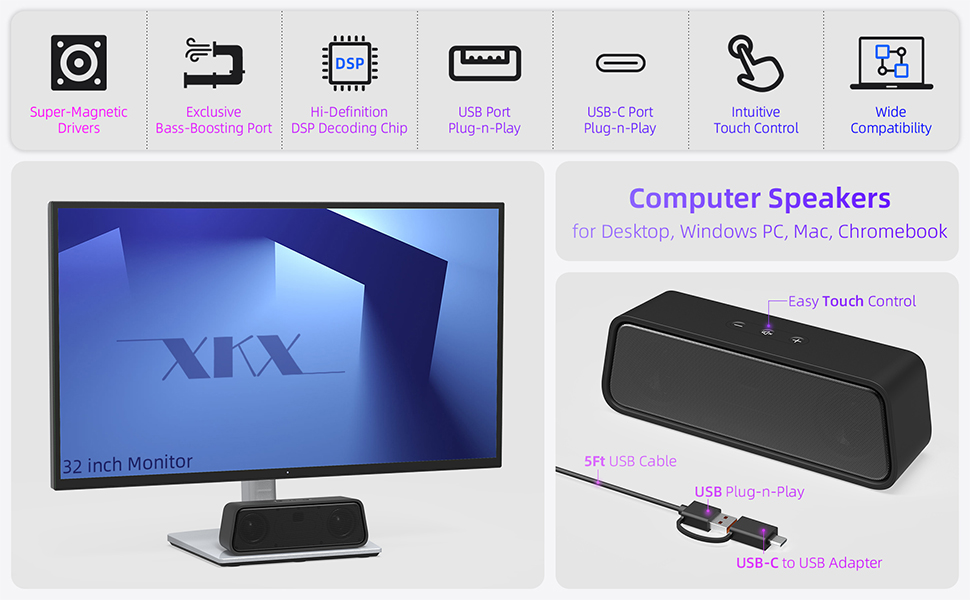 Computer Speakers for Desktop PC Laptop