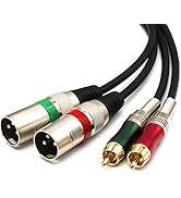 SiYear Dual XLR to RCA Cable,2 XLR Male to 2 RCA Phono Plug HiFi Audio Cable for Amplifier Mixer ...