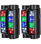 LUNSY Spider Moving Head DJ Lights, Disco Party Stage Lights Indoor, Lunsy 8x10W RGBW Sound Activ...