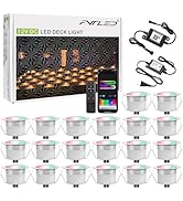 GEYUEYA Home RGB+IC Recessed Led Deck Light, F1.22 20 Pack LED Step Lighting Kit, Smart Lights Mu...