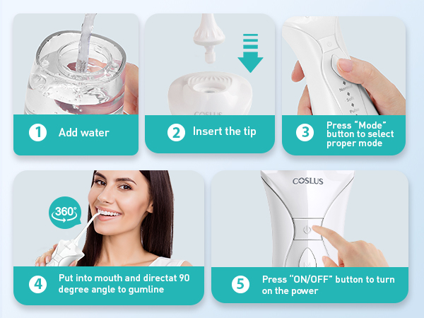 water dental flosser pick teeth cordlss portable Hilo dental con agua, recoge los dientes