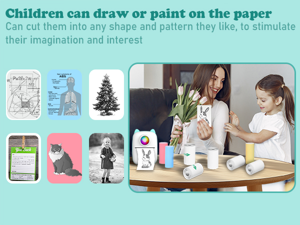 10 Rolls Sticker Paper, Self-Adhesive Thermal HD Photo Paper, Mini Pocket Printer Sticker Paper