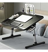 SIDIANBAN Laptop Desk for Bed, Adjustable Bed Table with USB Charge Port, Foldable Laptop Table w...