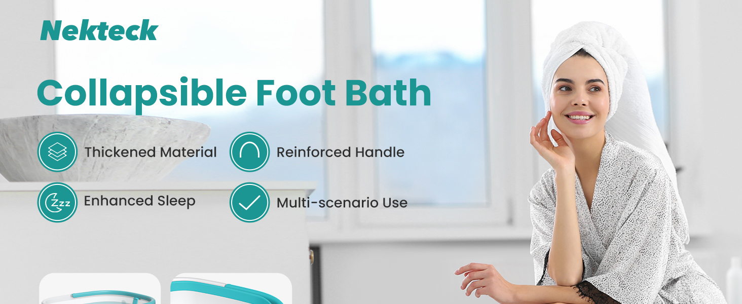 Nekteck Foot Soaking Tub Collapsible Bucket for Foot Bath Soak Pedicure Foot Spa Gifts Men Women