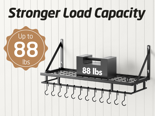 KUR215S75A-BK pot and pan hanger, weight capacity: 88 lbs