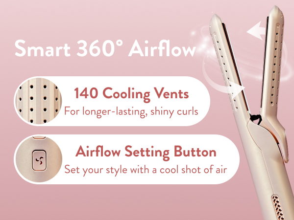 mavie 360 airflow styler hair straightener brush for women hot comb flat iron curling wand curler
