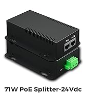 Procet Gigabit PoE Splitter 24V/2.96A, IEEE802.3 af/at/bt Compliant 10/100/1000Mbps PoE Switch fo...