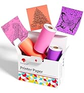 Phomemo Colorful Thermal Sticker Paper T02/M02X/Y02C/Q02 Pocket Printer, Black Character on Purpp...