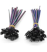 RGBZONE 20Pairs JST SM 4PIN Plug Male to Female EL Wire Cable Connector Adapter for 5050 3528 RGB...