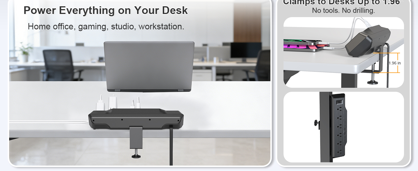 desk mounted power strip