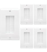 LEENUE Brush Wall Plate, 5 Pack Single Gang Wall Plate Cable Pass Through for Low Voltage Wires, ...
