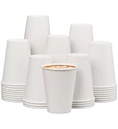 ECOEXTRA Coffee Cups 12 oz 300 Pack, 12 oz Paper Cups, Hot Beverage Drinking Cups, White Paper Ho...