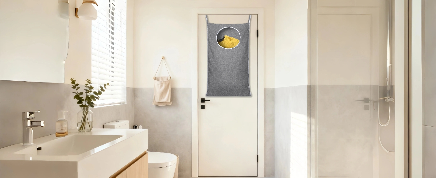 KEEPJOY Hanging Laundry Hamper Bag-grey