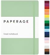 PAPERAGE Lined Journal Notebook, (Sage Green), 160 Pages, Medium 5.6 inches x 8 inches - 100 GSM ...