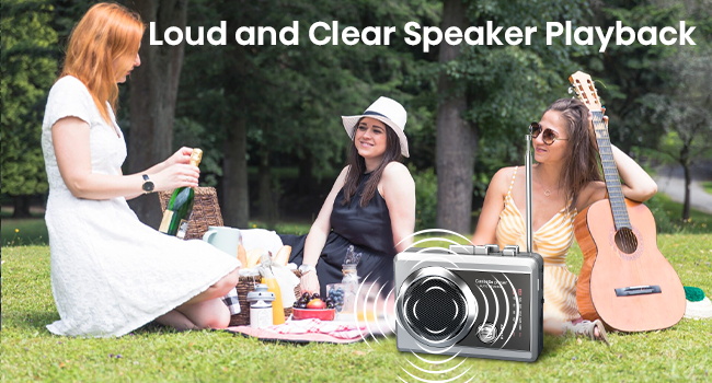 cassette player with speakers