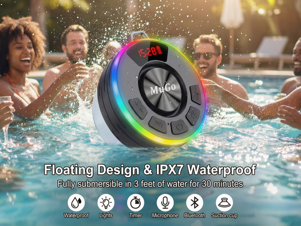shower speaker bluetooth waterproof