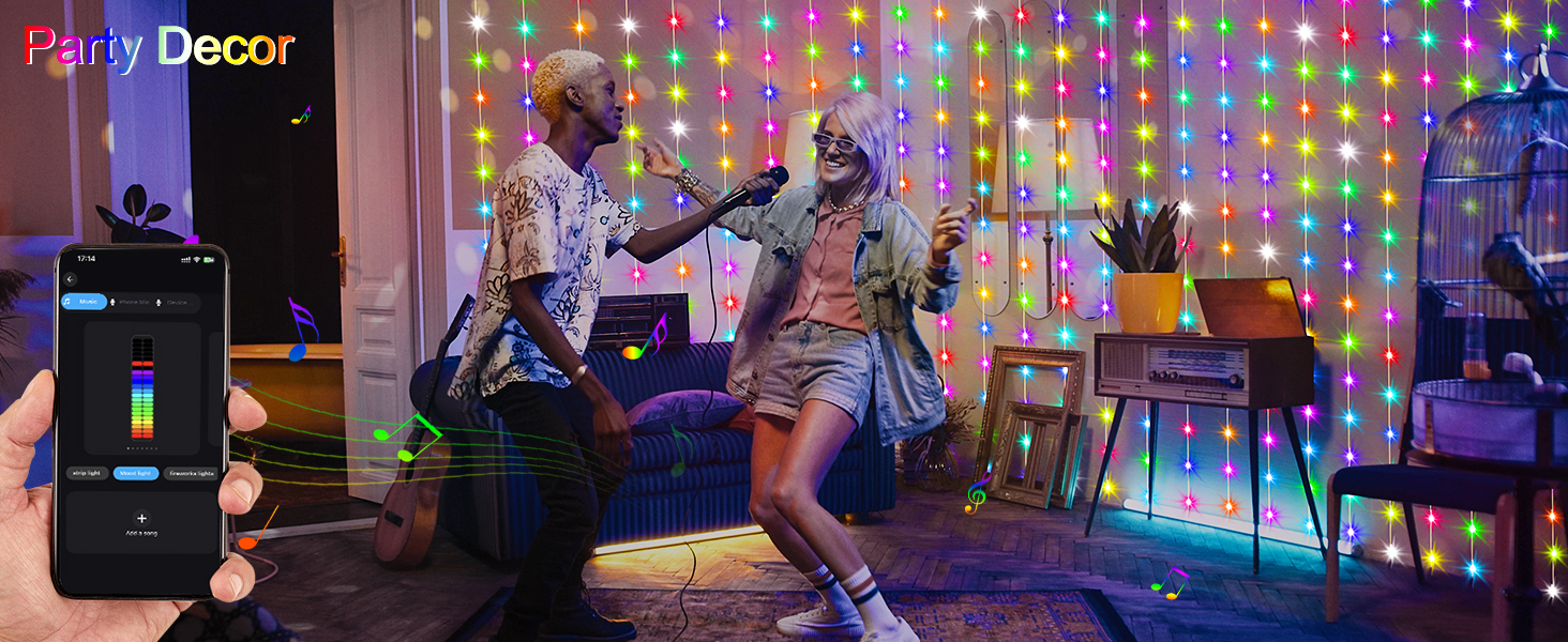 fairy curtain lights curtain twinkle lights smart lights curtain color changing curtain lights