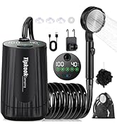 Portable Shower for Camping Essentials: 10000mAh Battery Powered Shower Rechargeable, IPX8 Waterp...