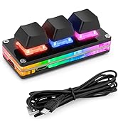 Ecarke Black USB Mini 3-Key Keypad Mechanical Gaming Keyboard Programming Macro with Software One...