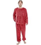 PJGGZ Fleece Mens Pajamas Set, Big and Tall Fluffy Adult Pjs Sets with Tops and Bottoms Fuzzy War...