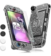 FUNDIARY Glitter Clear Protective Case Compatible with Switch 2, Shockproof Accessories with Hard...