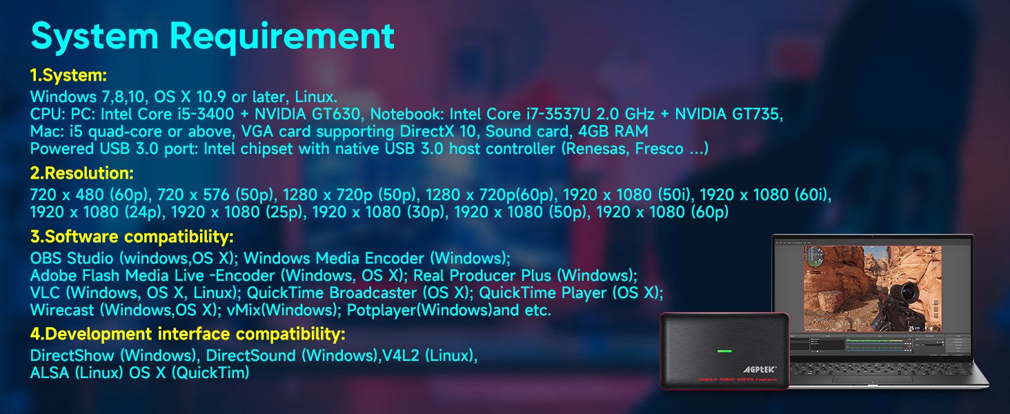 USB3.0 Game Capture Card 4K@30