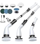 LABIGO Electric Spin Scrubber LA1 Pro, Cordless Spin Scrubber with 4 Replaceable Brush Heads and ...