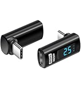 USB C L Shape Adapter with LED Display YACSEJAO 140W 40Gbps 90 Degree USB Type C Male to Female C...