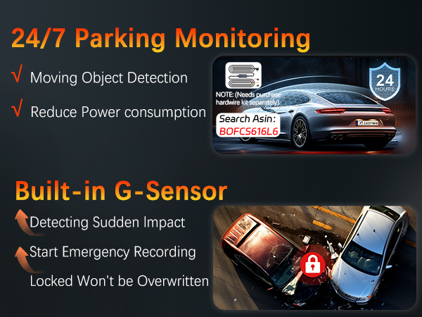 24/7 Parking Mode/G-Sensor