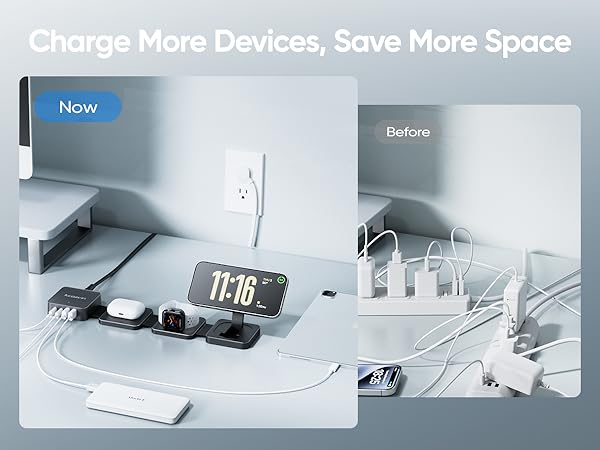 Wireless Charging Station for Apple Devices, Foldable Magnetic Wireless Charger