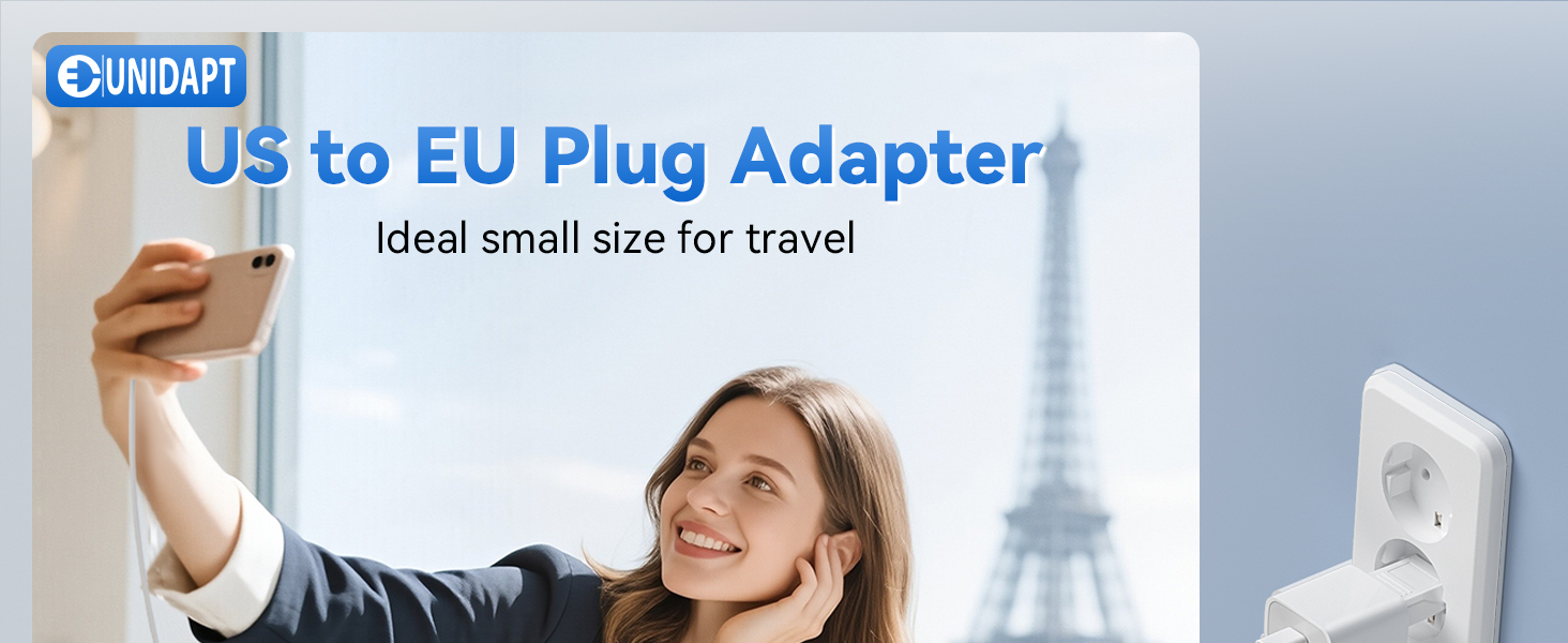 Us to European small plug adapters for all Eu countries