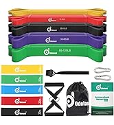 Odoland 10 Packs Pull Up Assist Bands, Pull Up Straps, Resistance Bands with Loop Bands, Door Anc...