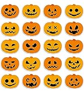 20 PCS Halloween Pumpkin Thick Gel Clings Halloween Window Decor Halloween Pumpkin Window Clings ...