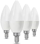 CTKcom 5W E14 Base LED Candelabra Bulbs(4 Pack)- 60Watt Light Bulbs Equivalent E14 Base C37 Dayli...
